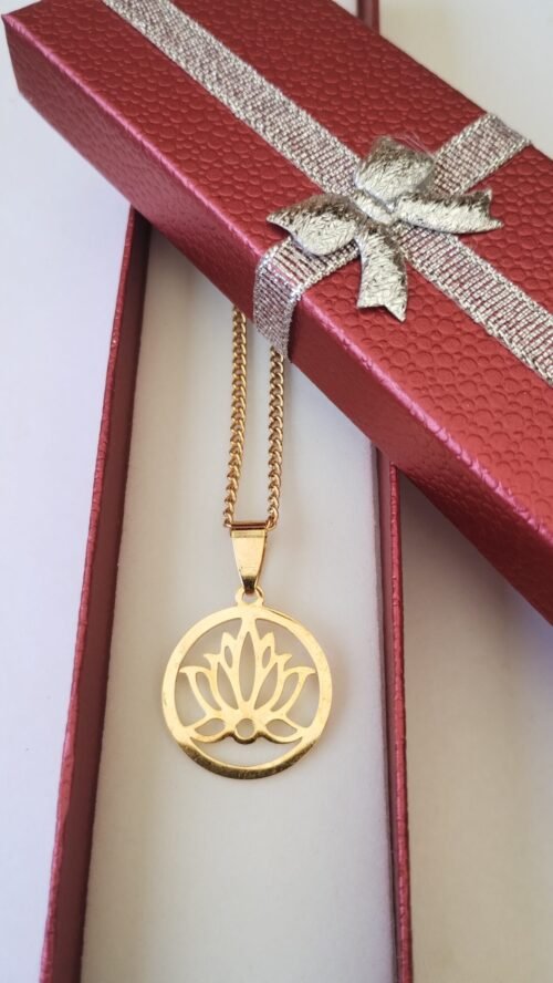 Flor de Loto acero dorado