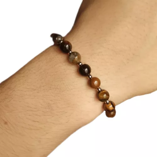 Pulsera ojo de tigre y acero