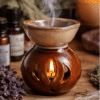 Hornillo calado de cerámica esmaltada de 8 cm para aromaterapia y rituales esotéricos