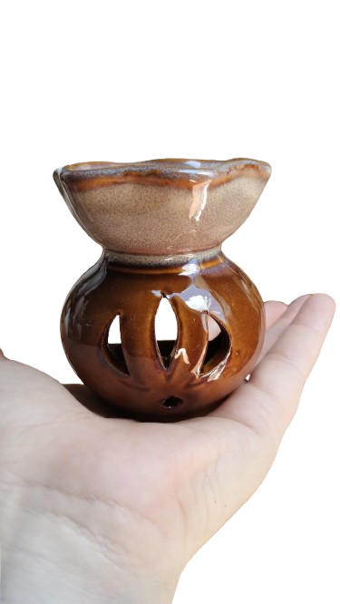 Hornillo calado de cerámica esmaltada de 8 cm para aromaterapia y rituales esotéricos